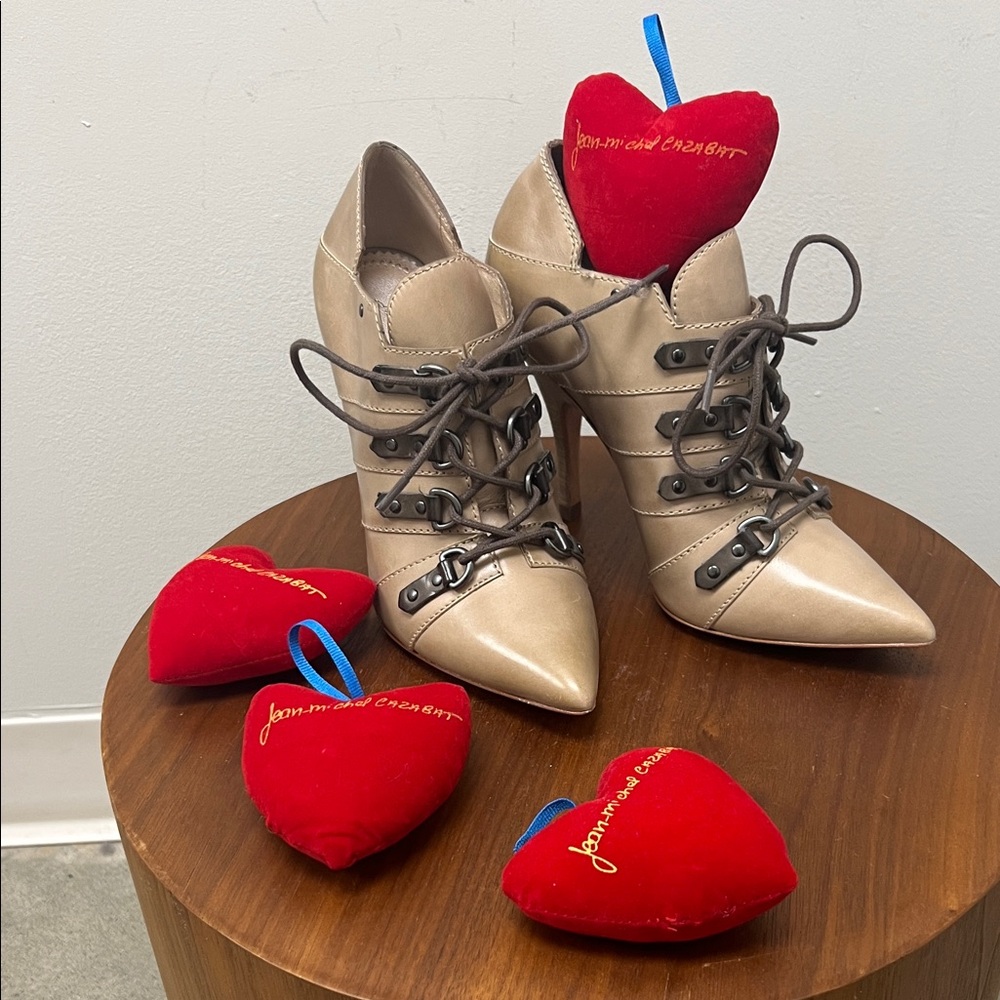 Jean-Michel Cazabat Beige Lace-Up Heels